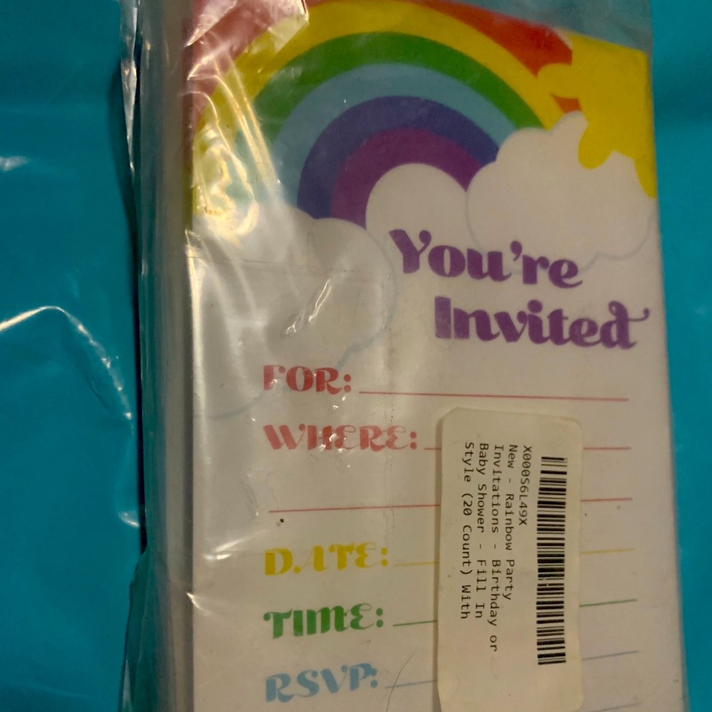 ❤️ NIP 20 rainbow birthday shower party invitations